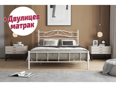 Метално легло Фано SANDRA + матрак